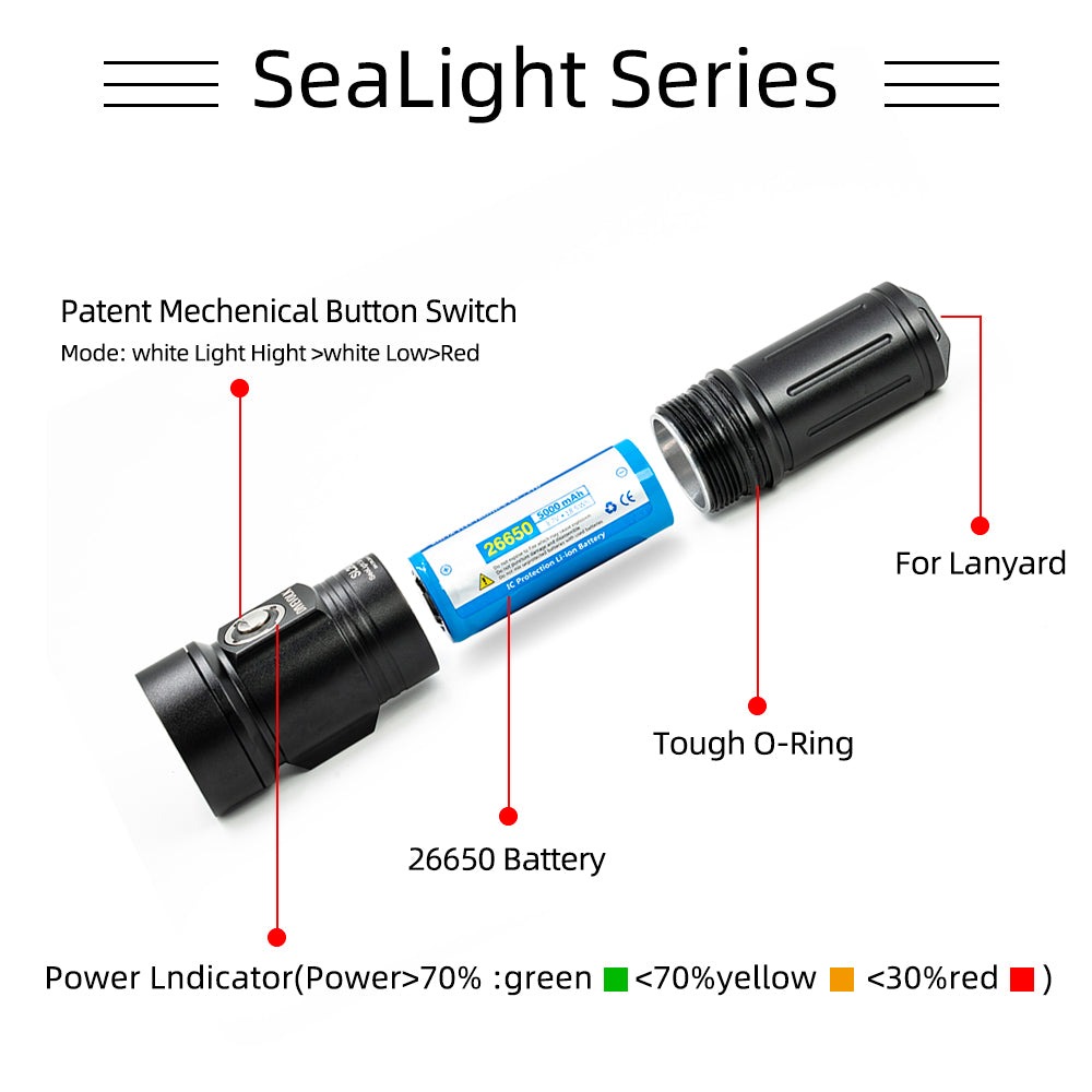 Divevolk Dive Light 2000 lumen PV22 for Underwater Photography
