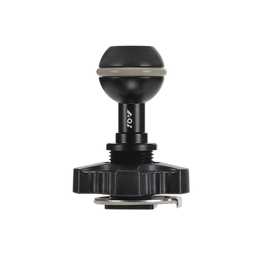 AOI Cold Shoe Mount Base to Ball Mount (Black / White Color)