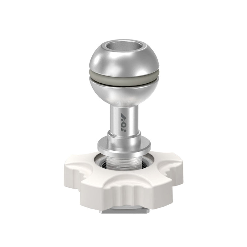 AOI Cold Shoe Mount Base to Ball Mount (Black / White Color)